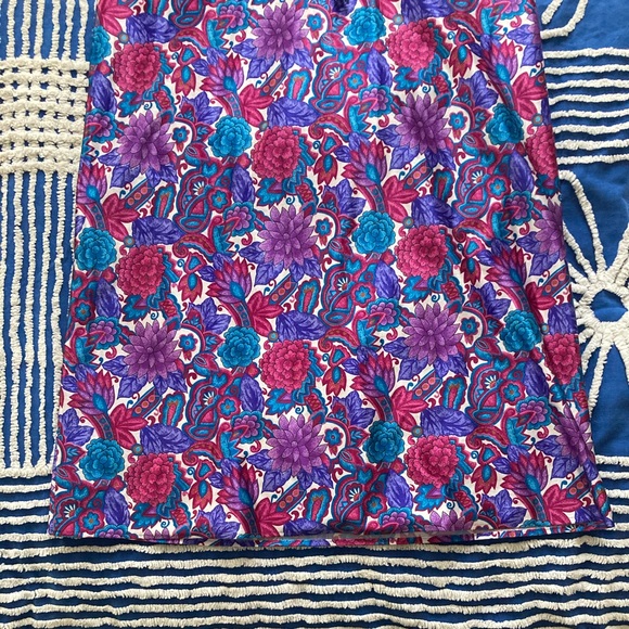 Vintage 90โ๐ Floral Mini Slip Dress Neon Purple Bright Medium - Picture 8 of 10